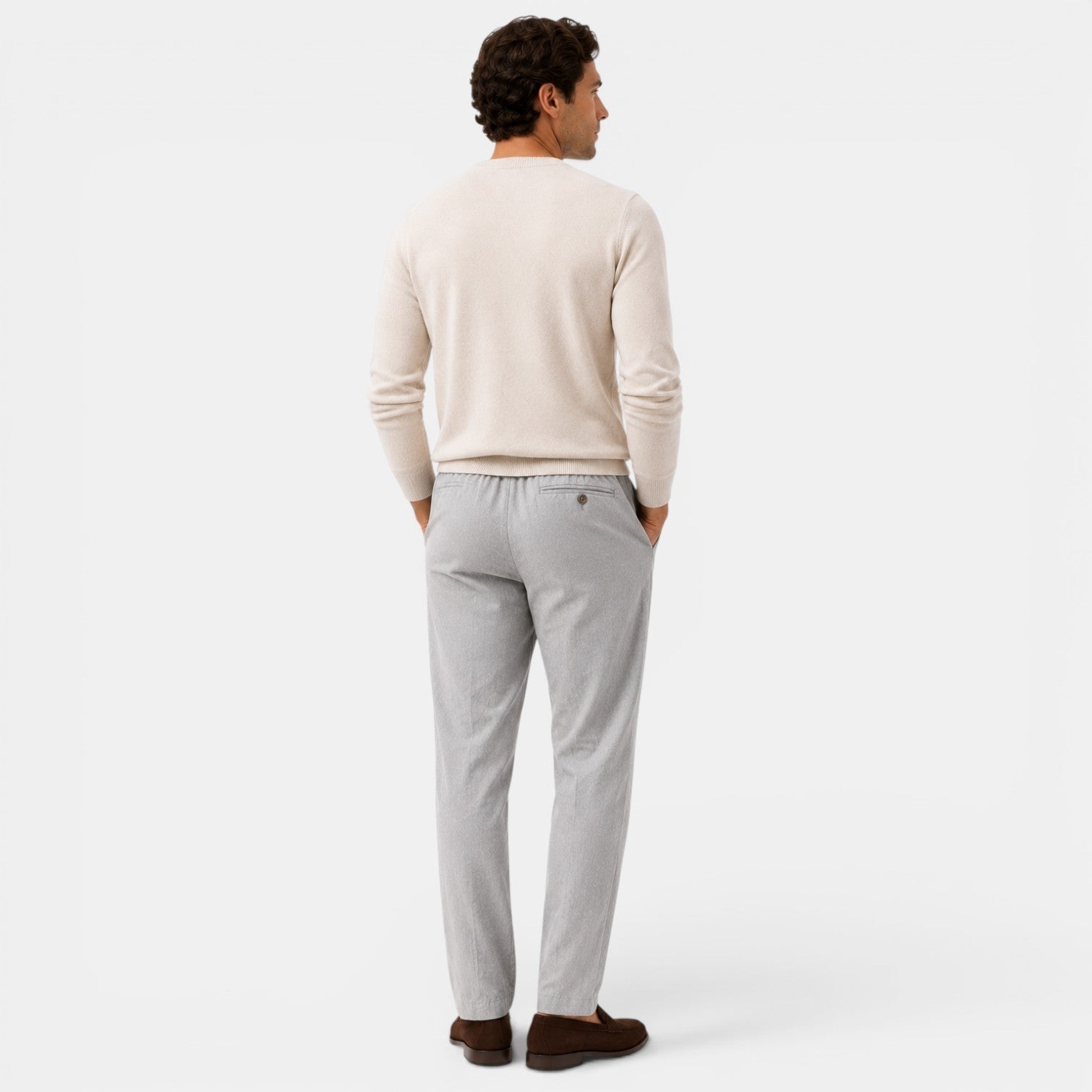 Cotton Relaxed Fit Drawstring Trousers for Men