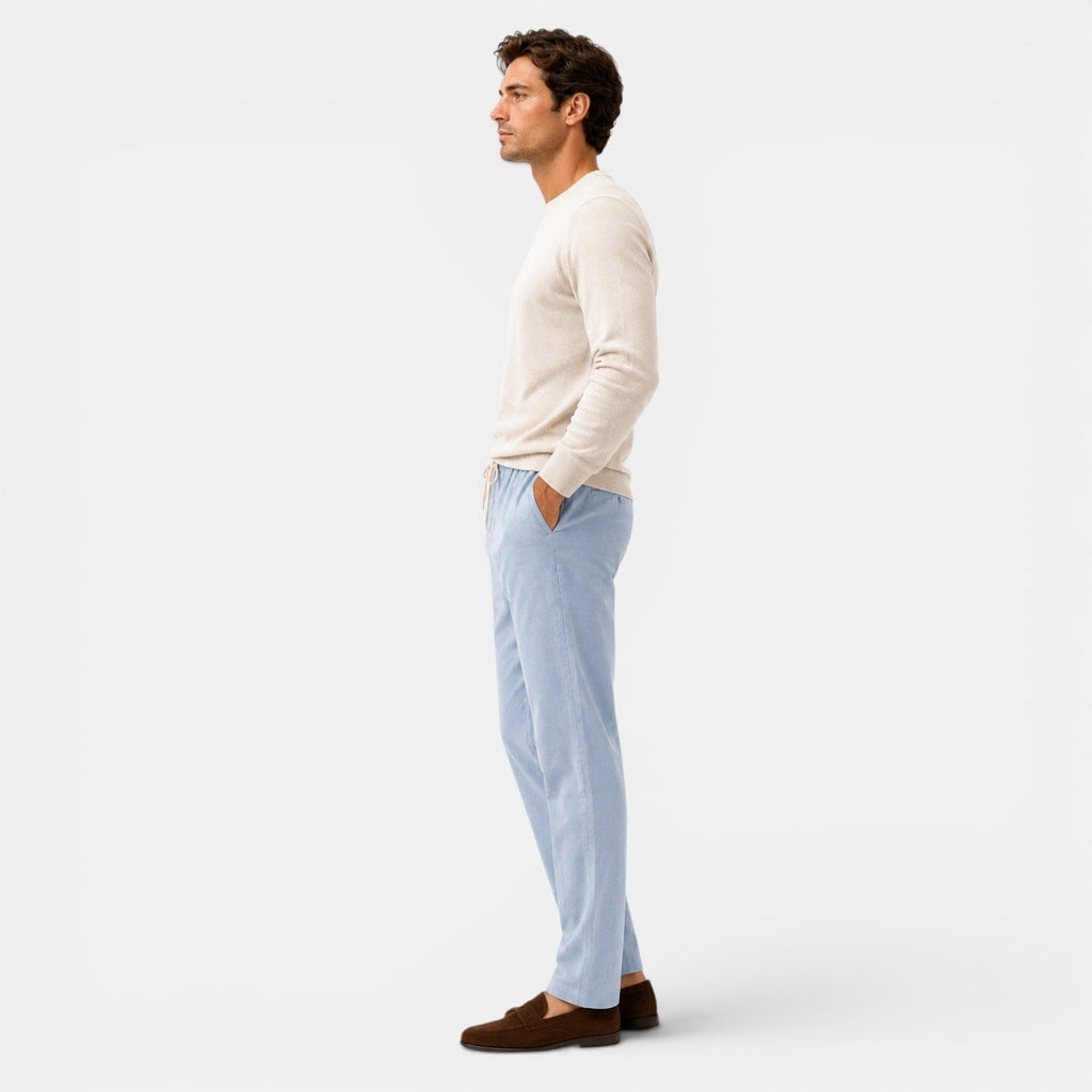 Cotton Relaxed Fit Drawstring Trousers for Men