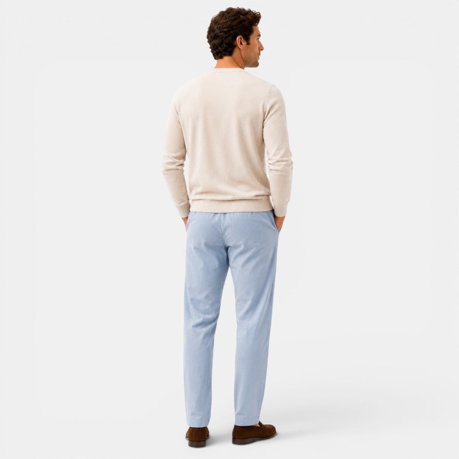 Cotton Relaxed Fit Drawstring Trousers for Men