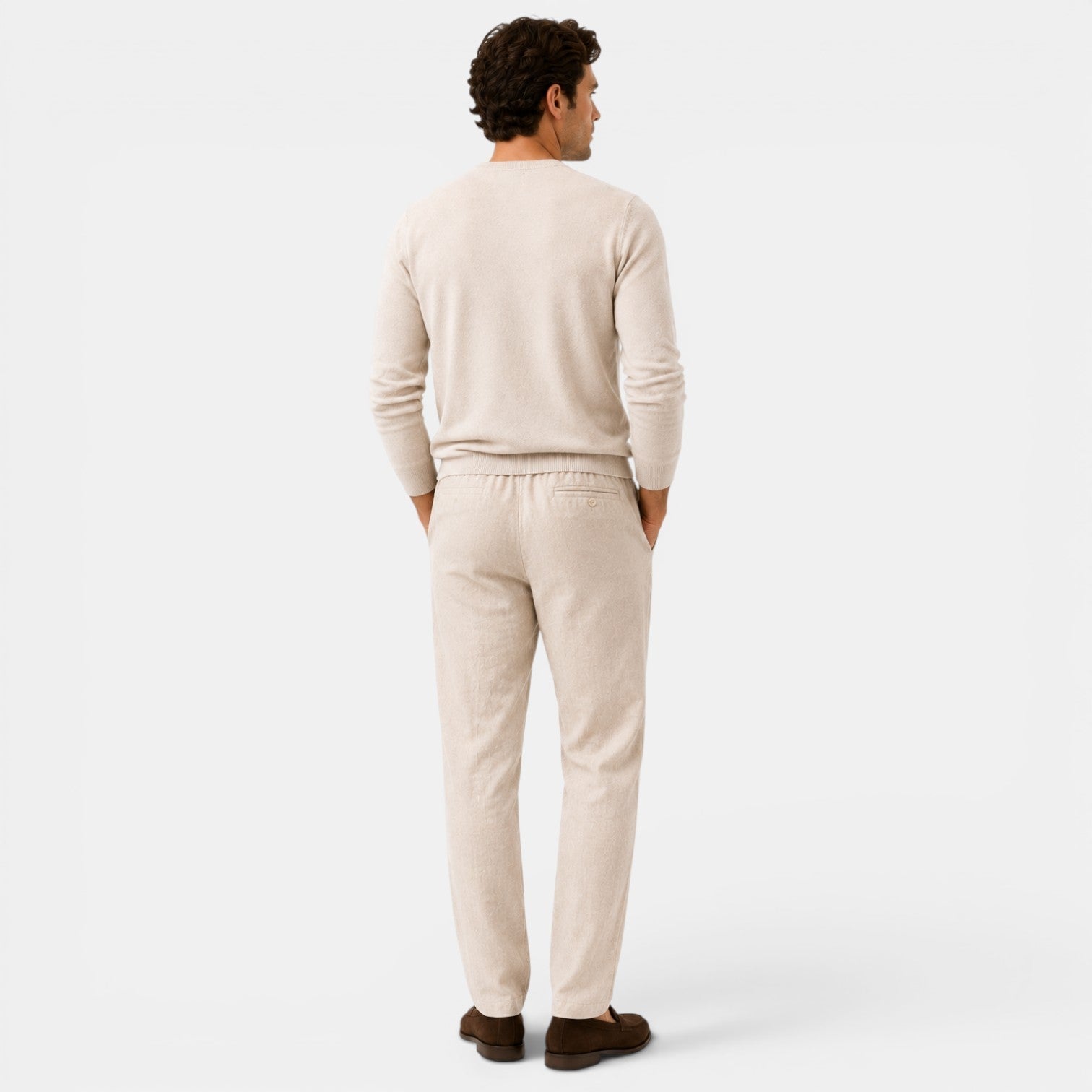Cotton Relaxed Fit Drawstring Trousers for Men