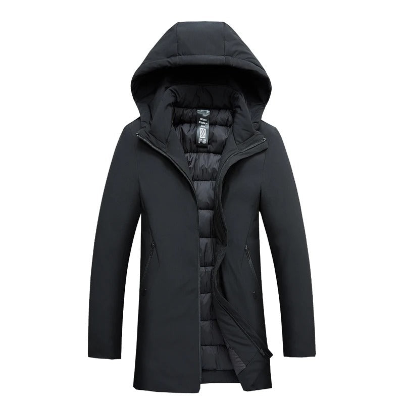 Waterproof Windproof Hooded Winter Jacket for Men | Zip Closure Outerwear