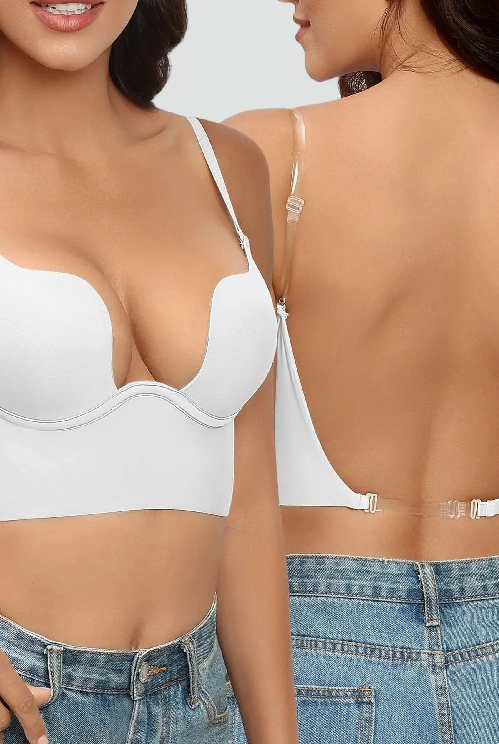 Seamless Backless Push Up Bra with Adjustable Straps for Women | Everyday Wear