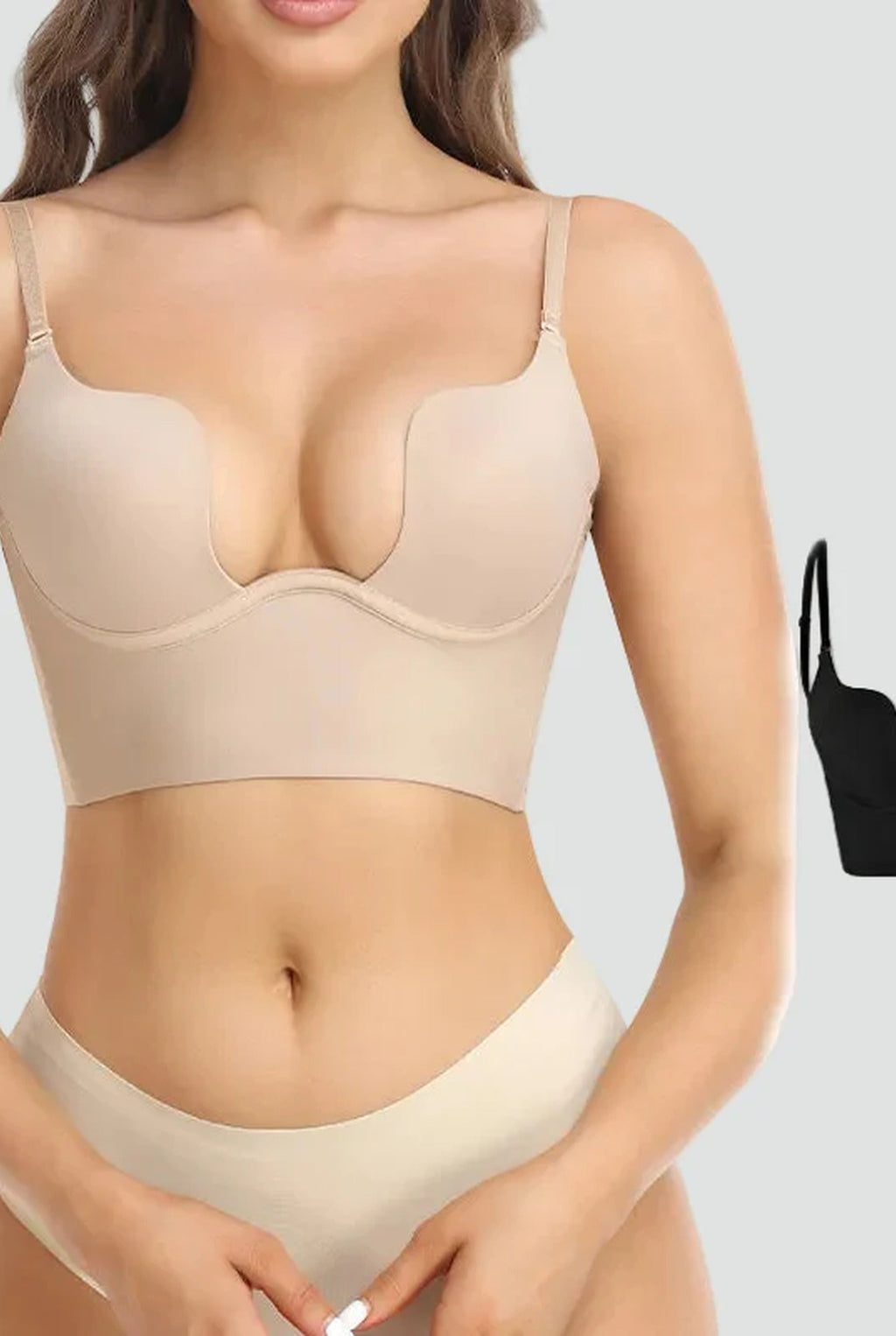 Seamless Backless Push Up Bra with Adjustable Straps for Women | Everyday Wear
