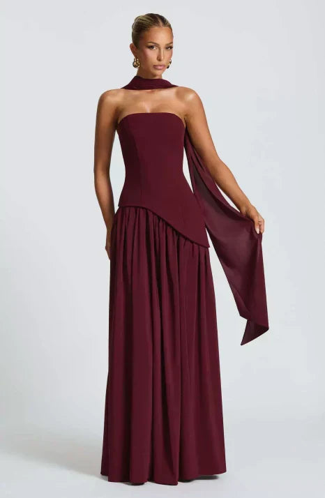 Maxi Evening Gown for Women | Flared Formal Dress