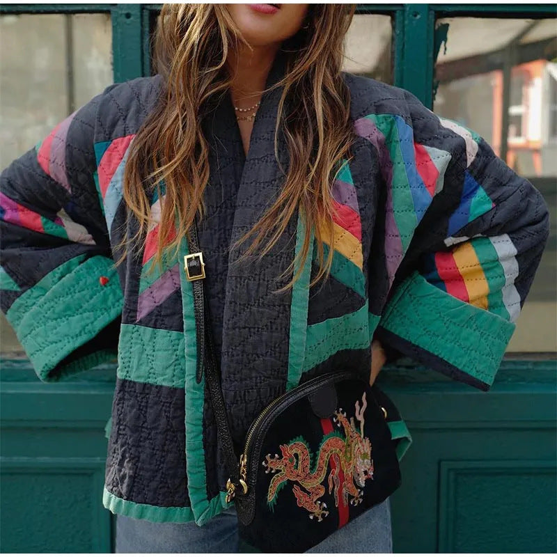 Women's Retro Style Jacket | Elegant Long Sleeve Coat