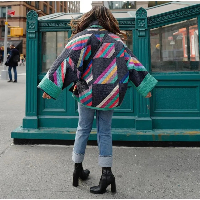 Women's Retro Style Jacket | Elegant Long Sleeve Coat
