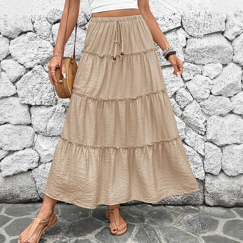 Pleated Maxi Skirt for Women | Bohemian Flowing Silhouette
