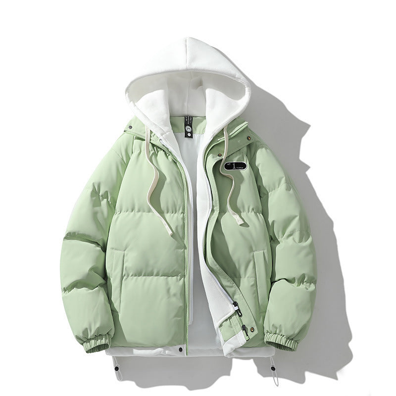 Warm Insulated Double Hood Winter Jacket with Wind Resistant Zipper for Men