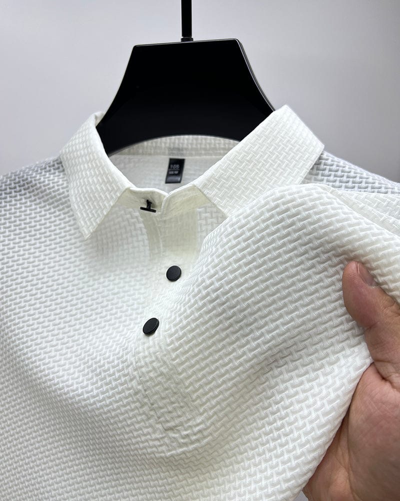 Mesh Short Sleeve Polo Shirt for Men | Breathable Fabric for Sport