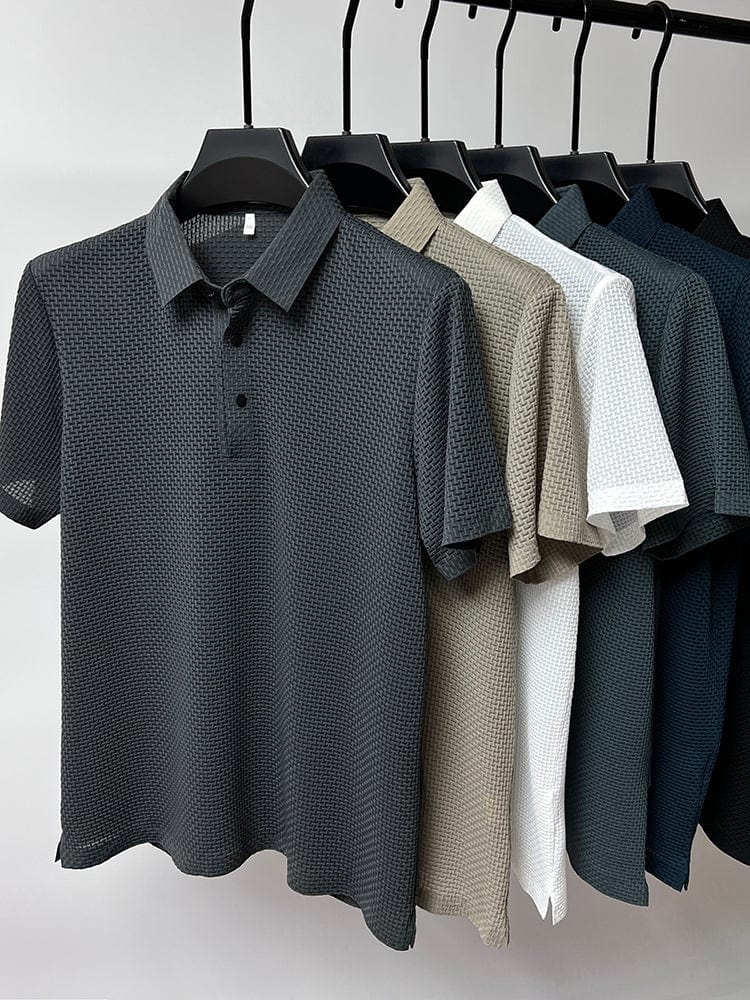 Mesh Short Sleeve Polo Shirt for Men | Breathable Fabric for Sport