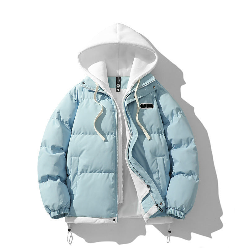 Warm Insulated Double Hood Winter Jacket with Wind Resistant Zipper for Men