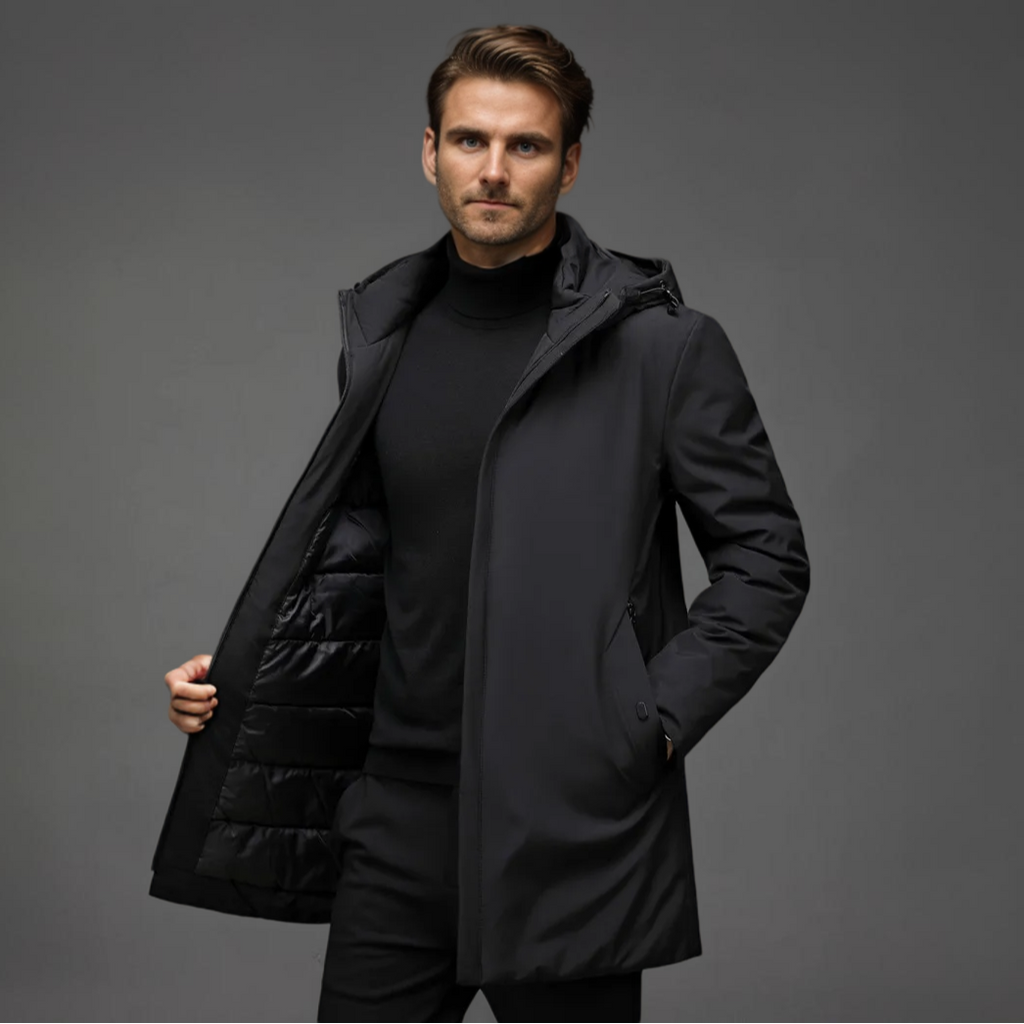 Waterproof Windproof Hooded Winter Jacket for Men | Zip Closure Outerwear
