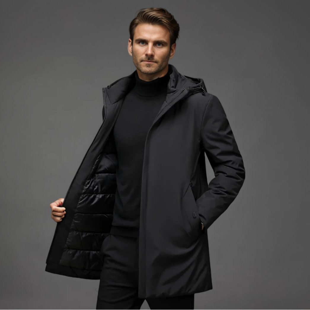 Waterproof Windproof Hooded Winter Jacket for Men | Zip Closure Outerwear