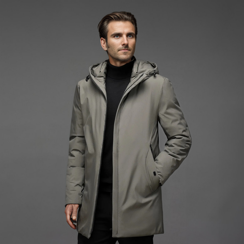 Waterproof Windproof Hooded Winter Jacket for Men | Zip Closure Outerwear