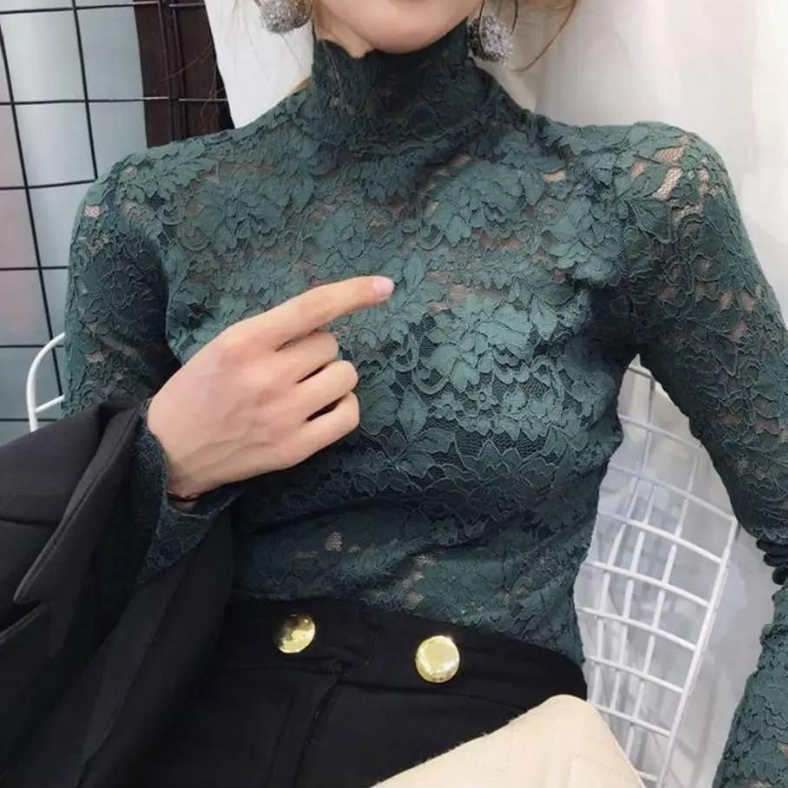 Lace™ Turtleneck | Elegant and Refined | With Floral Pattern