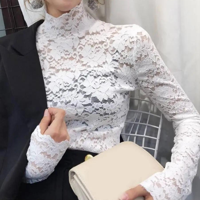 Lace™ Turtleneck | Elegant and Refined | With Floral Pattern