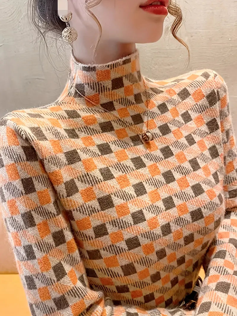 Capri | Trendy Turtleneck with Geometric Pattern