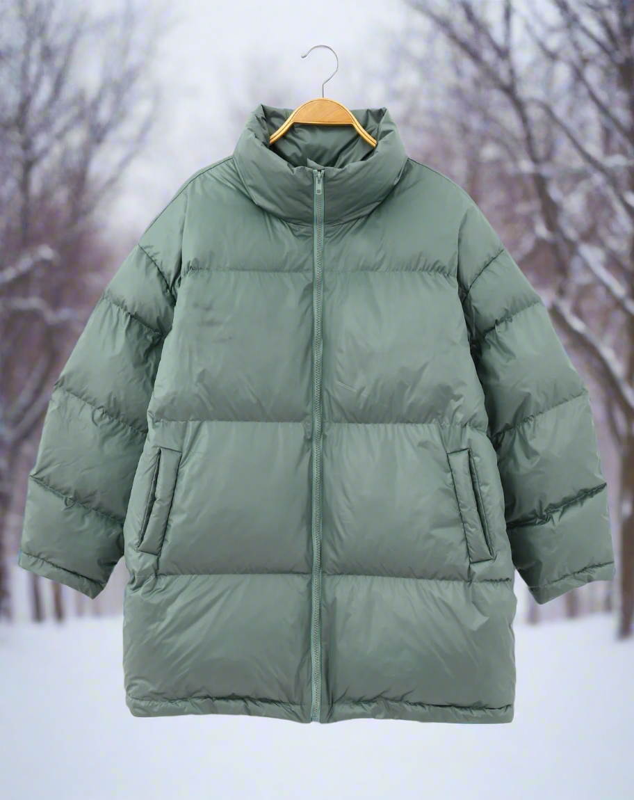 Women's Winter Coat | Quilted Loose Fit with High Collar