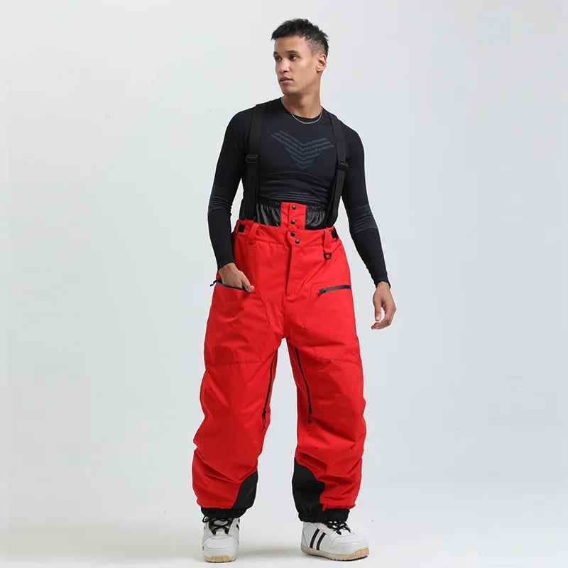 Waterproof Insulated Ski Pants with Suspenders and Zip Fly for Men | Snow Sports