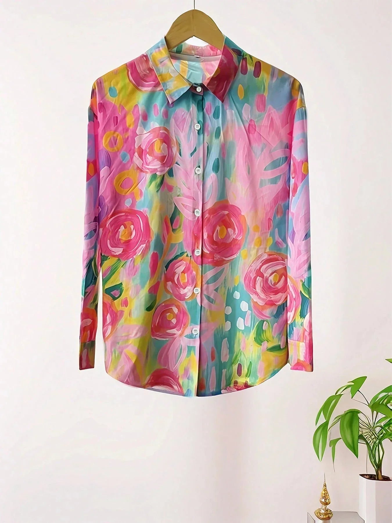 Abstract Print Relaxed Fit Blouse for Women