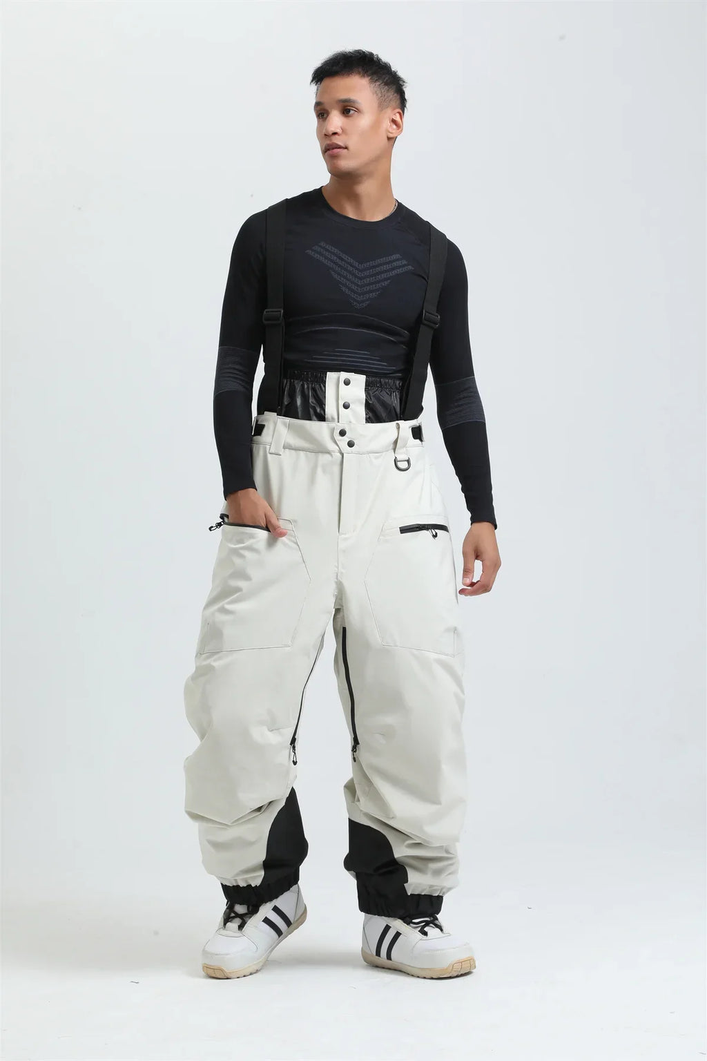 Waterproof Insulated Ski Pants with Suspenders and Zip Fly for Men | Snow Sports