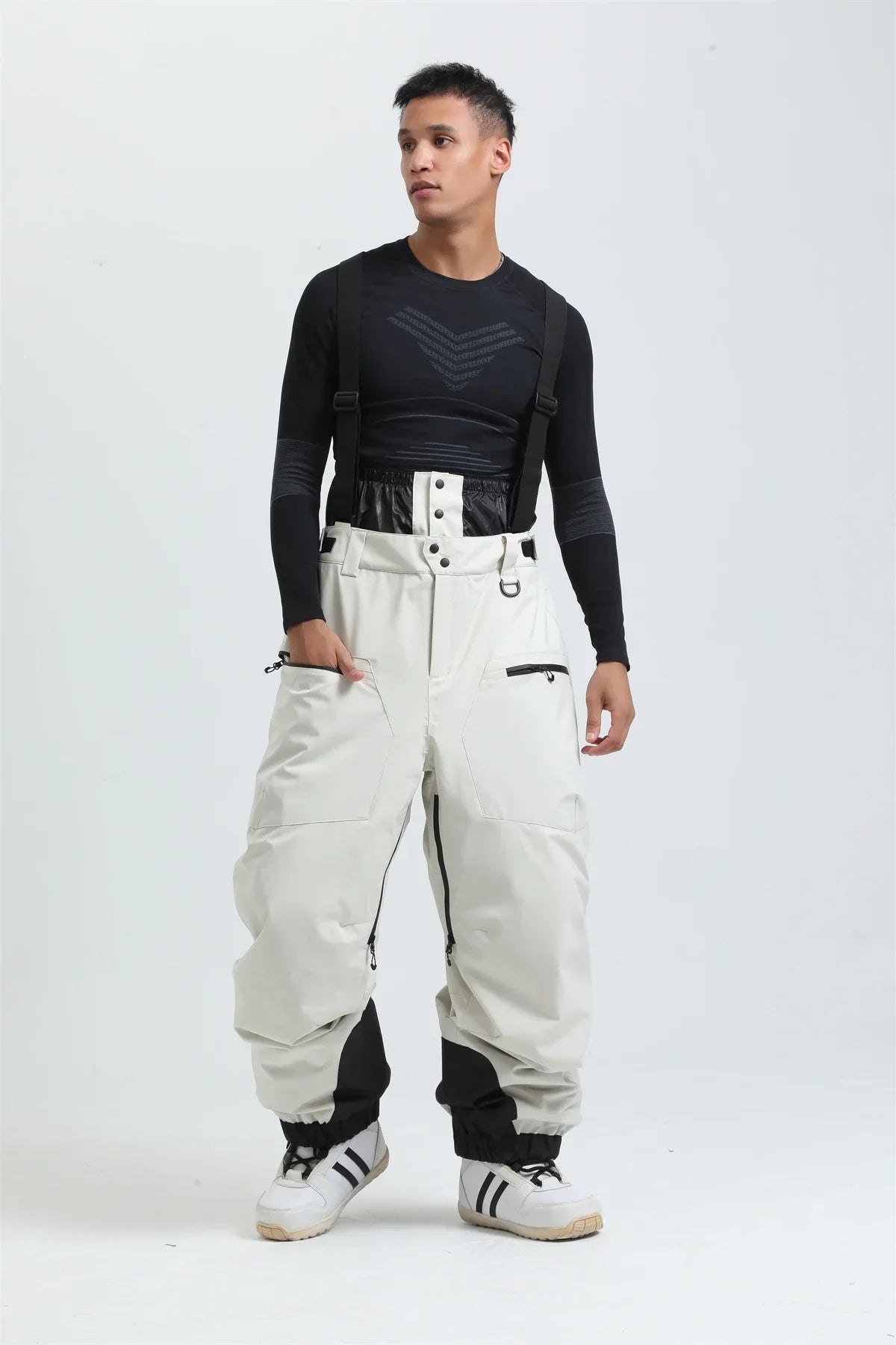 Waterproof Insulated Ski Pants with Suspenders and Zip Fly for Men | Snow Sports