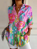 Abstract Print Relaxed Fit Blouse for Women
