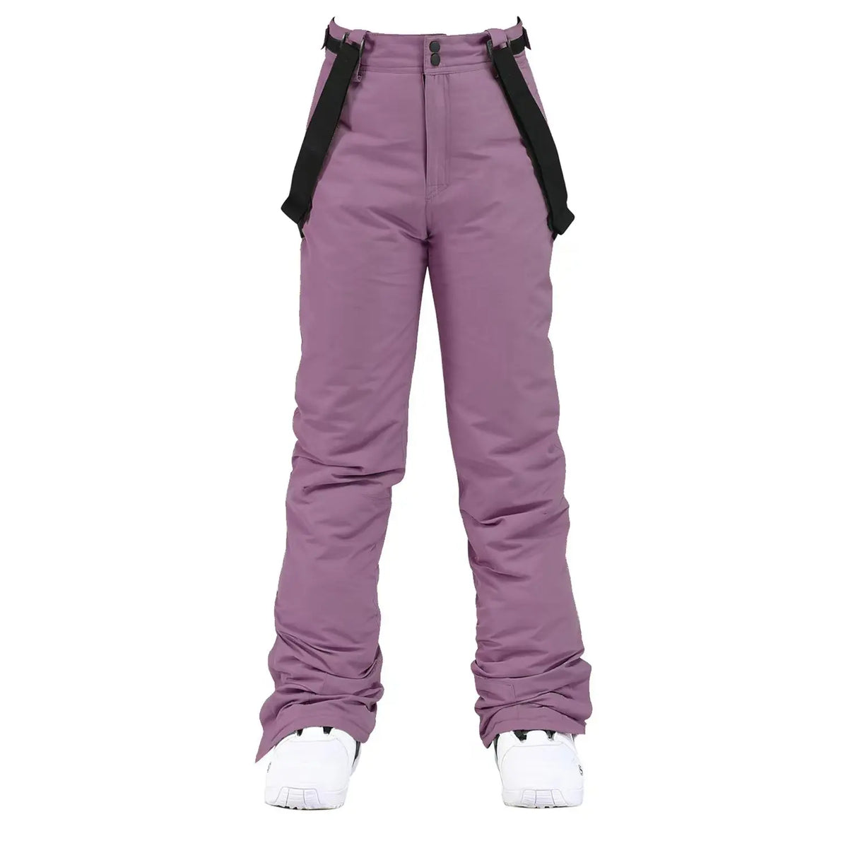 Wide Leg Straight Winter Pants with Adjustable Suspenders for Women | Outdoor