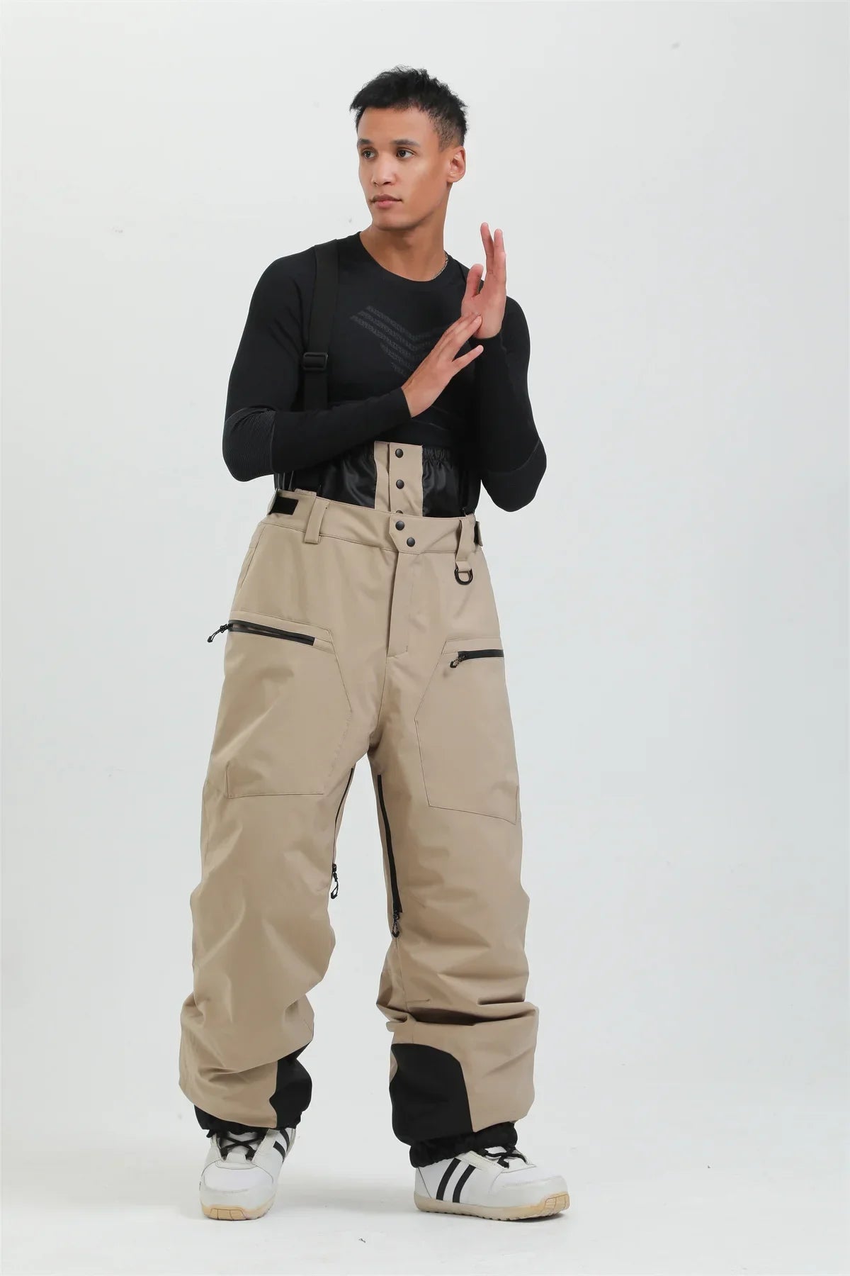 Waterproof Insulated Ski Pants with Suspenders and Zip Fly for Men | Snow Sports