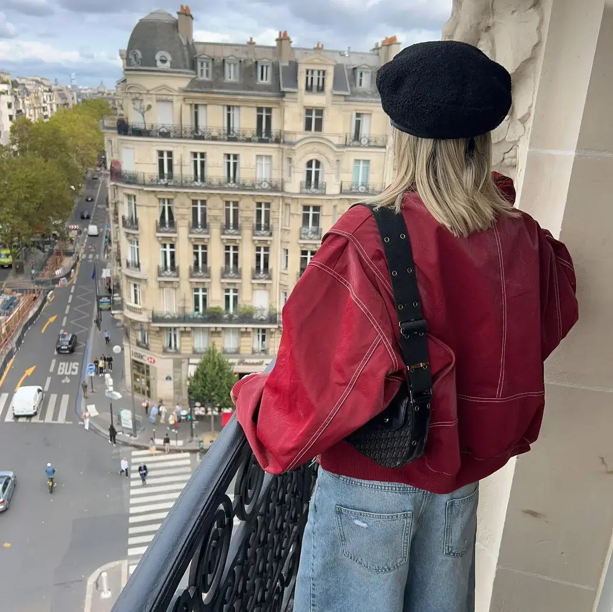 Burgundy Oversized Bomber Jacket for Women | Relaxed Fit Outerwear