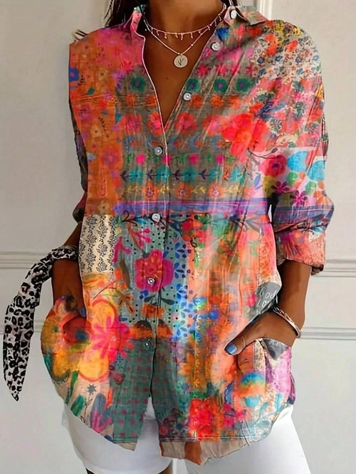 Abstract Print Relaxed Fit Blouse for Women