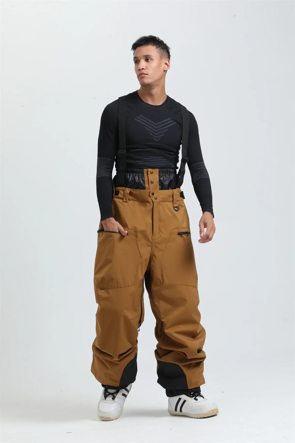 Waterproof Insulated Ski Pants with Suspenders and Zip Fly for Men | Snow Sports