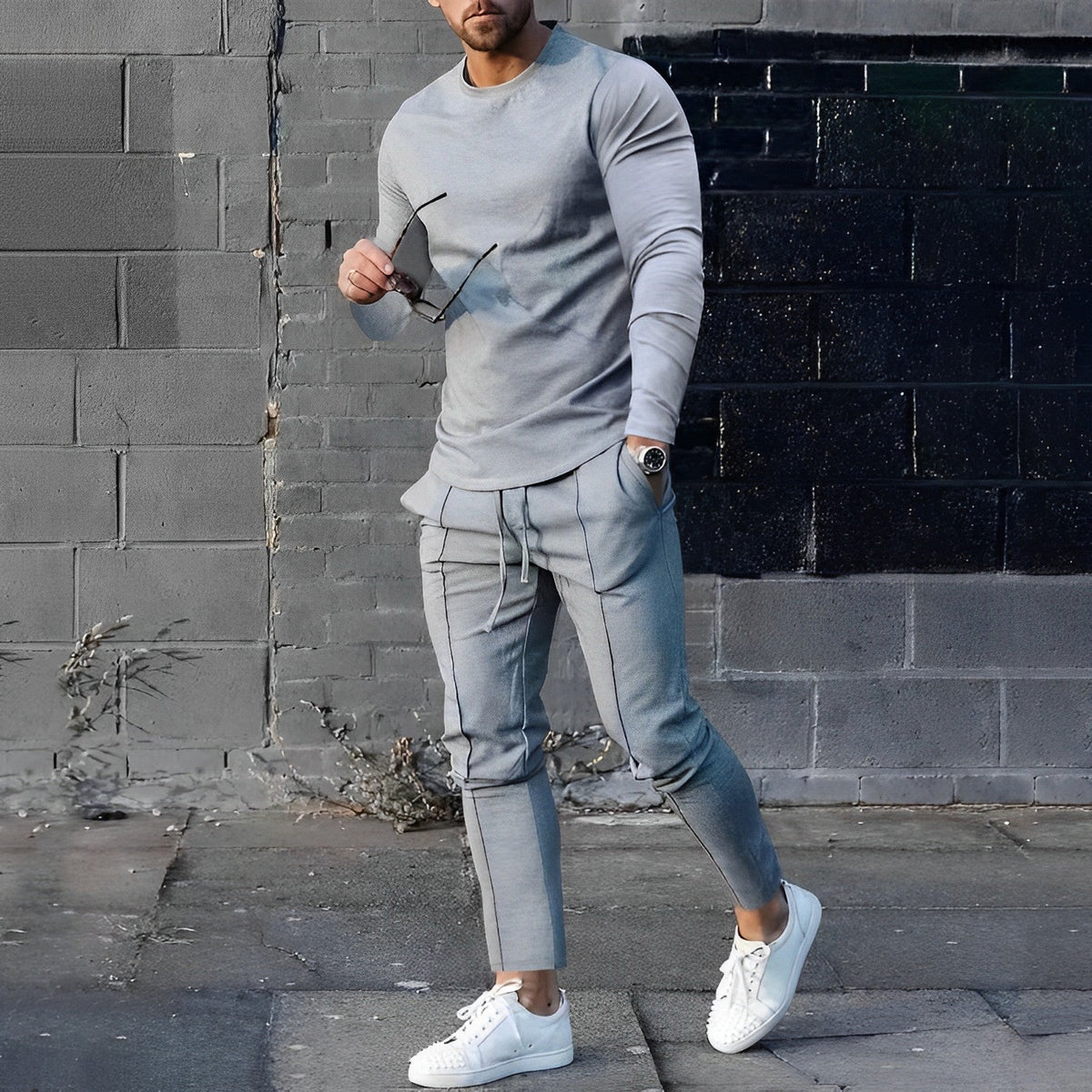 Lightweight Breathable Elastic Waist Two-Piece Set for Men