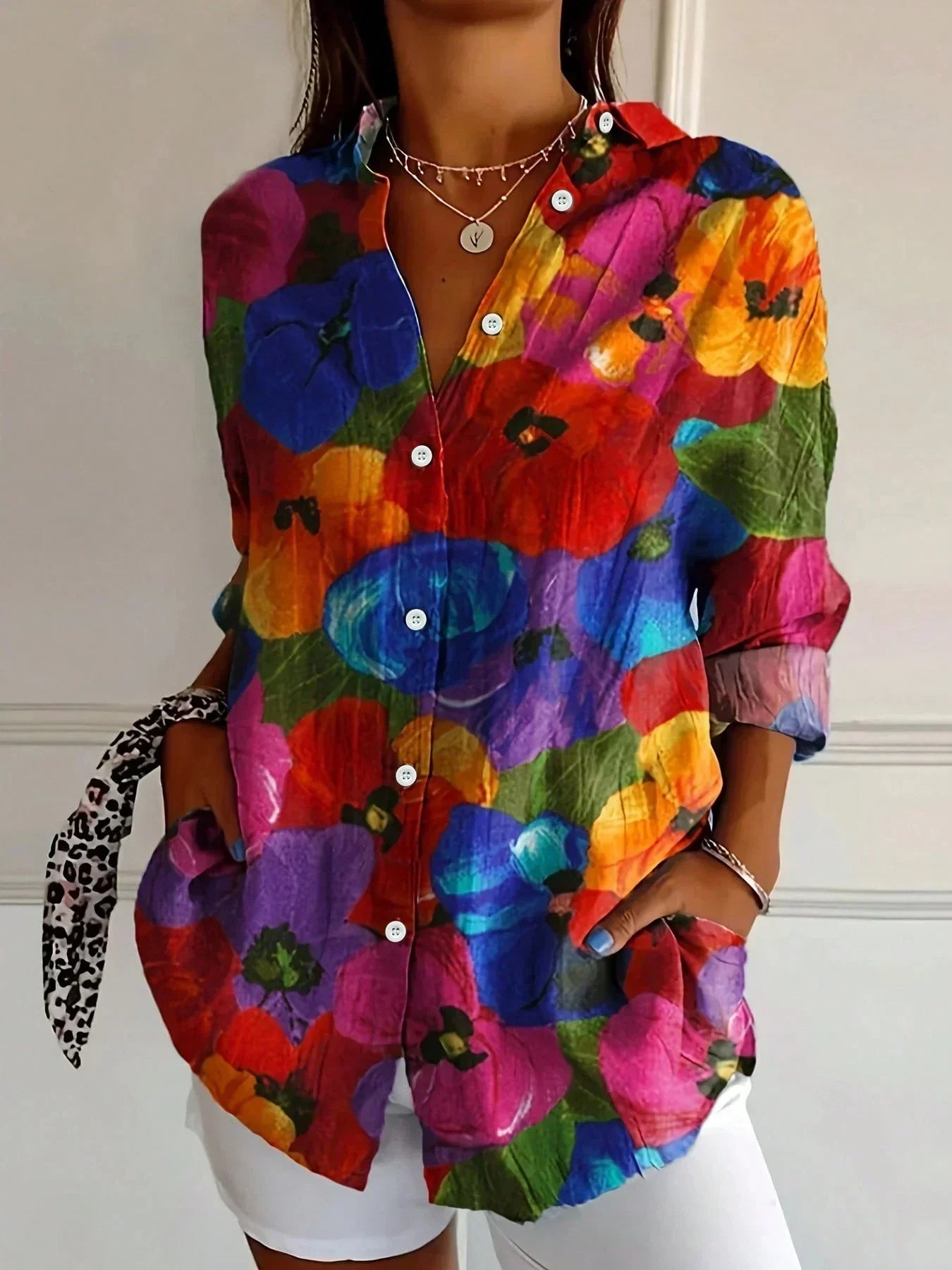 Abstract Print Relaxed Fit Blouse for Women