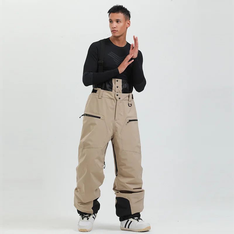 Waterproof Insulated Ski Pants with Suspenders and Zip Fly for Men | Snow Sports