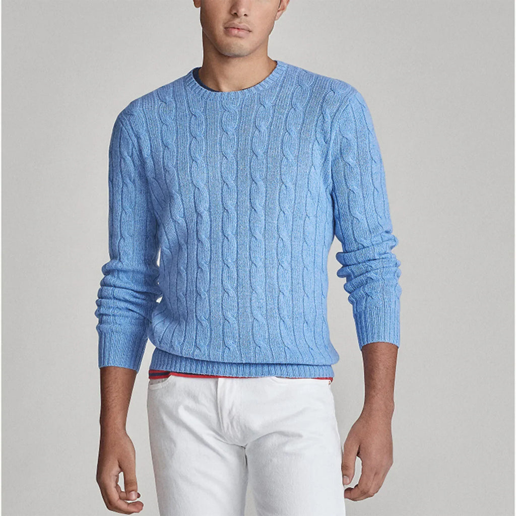 Men's Knitted Sweater - Thick Cotton Pullover