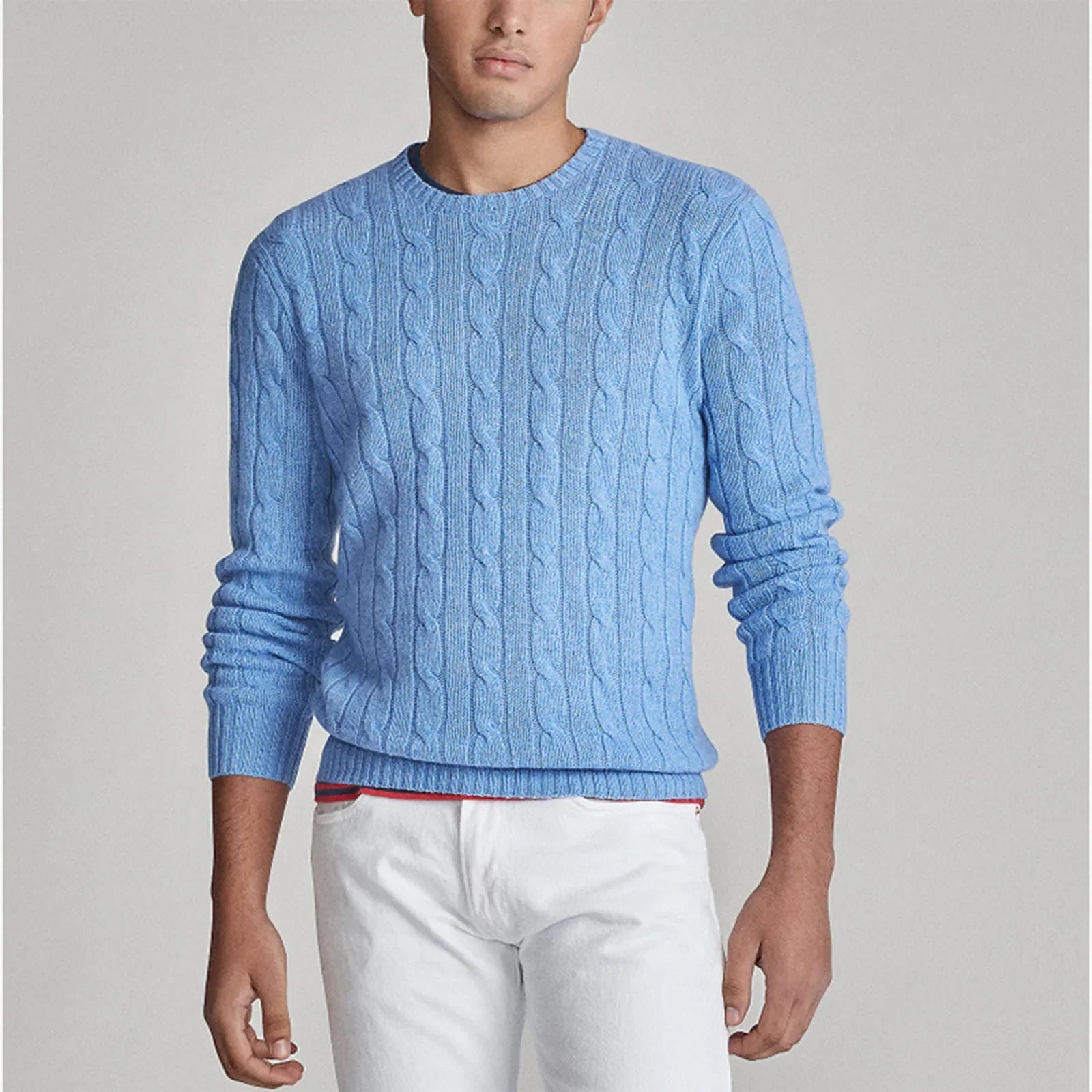 Men's Knitted Sweater - Thick Cotton Pullover