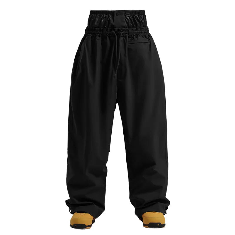 Wide Leg High Waist Outdoor Pants for Men | Drawstring Adjustable Fit Design
