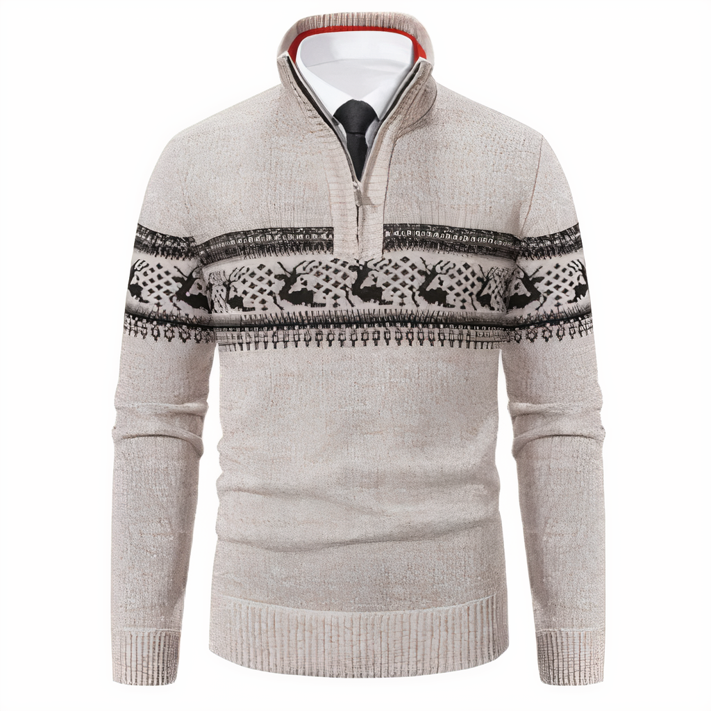 Men's Half-Zip Sweater – Comfortable Casual Pullover in Cotton Blend