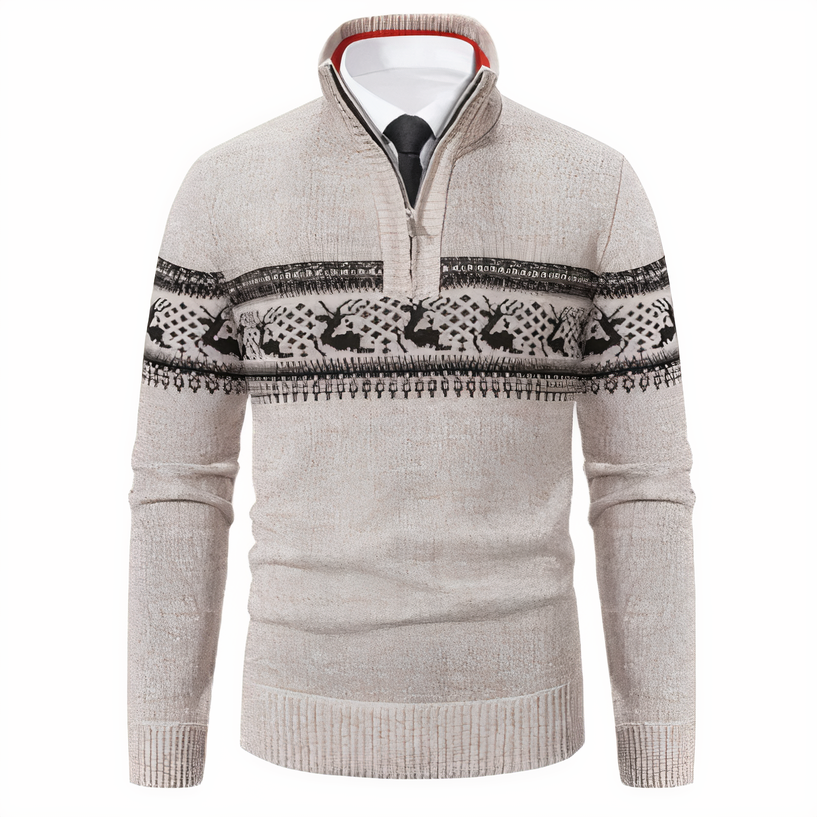 Men's Half-Zip Sweater – Comfortable Casual Pullover in Cotton Blend