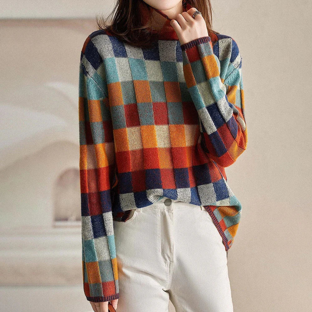 Louisa™ Colorful Checkered Sweater