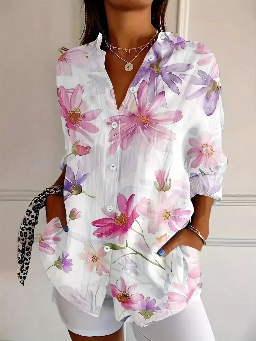 Abstract Print Relaxed Fit Blouse for Women