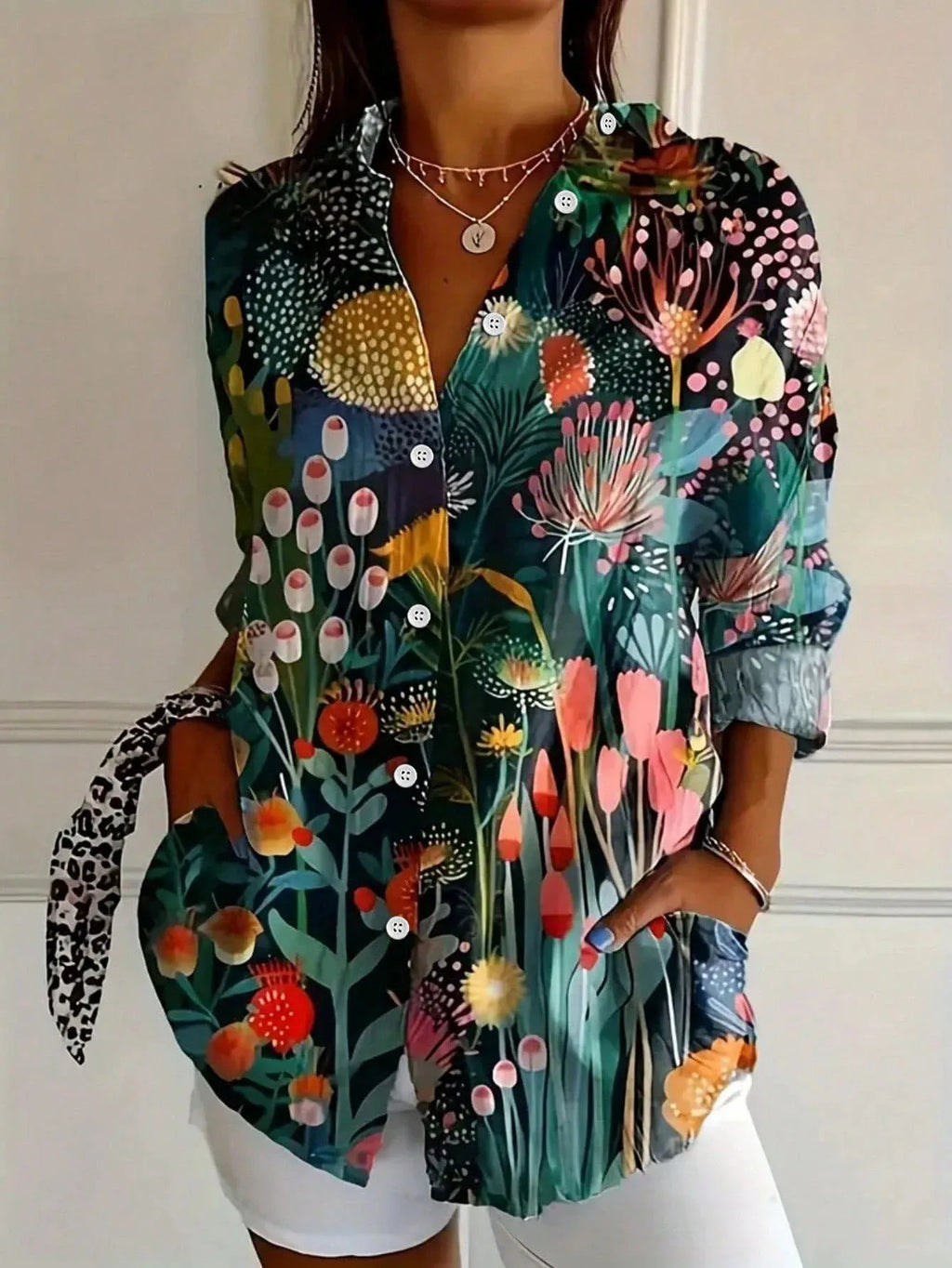Abstract Print Relaxed Fit Blouse for Women