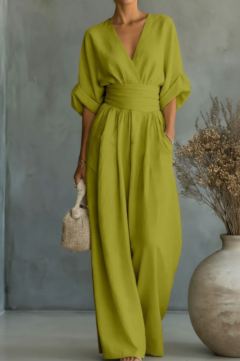 Green Vintage Style Sleeveless Jumpsuit for Women