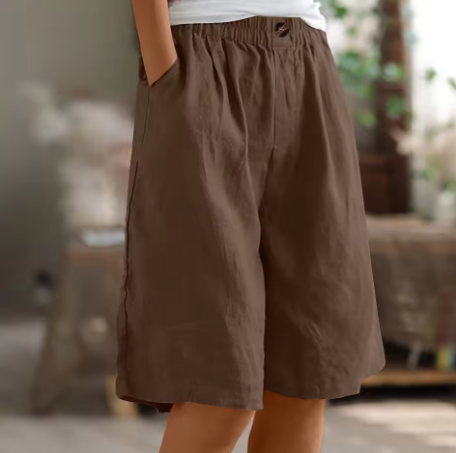 Women's Elastic Waist Mid-Thigh Comfort Shorts for Women
