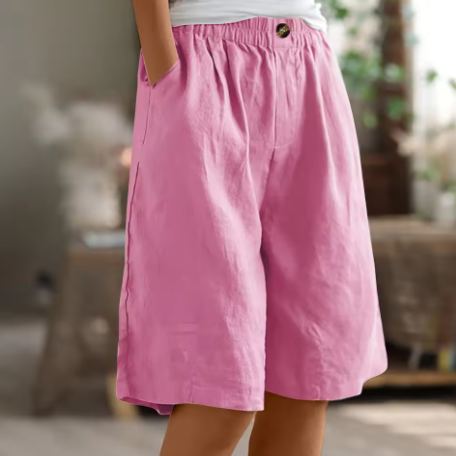 Women's Elastic Waist Mid-Thigh Comfort Shorts for Women