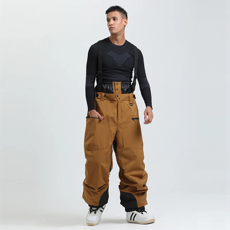 Waterproof Insulated Ski Pants with Suspenders and Zip Fly for Men | Snow Sports