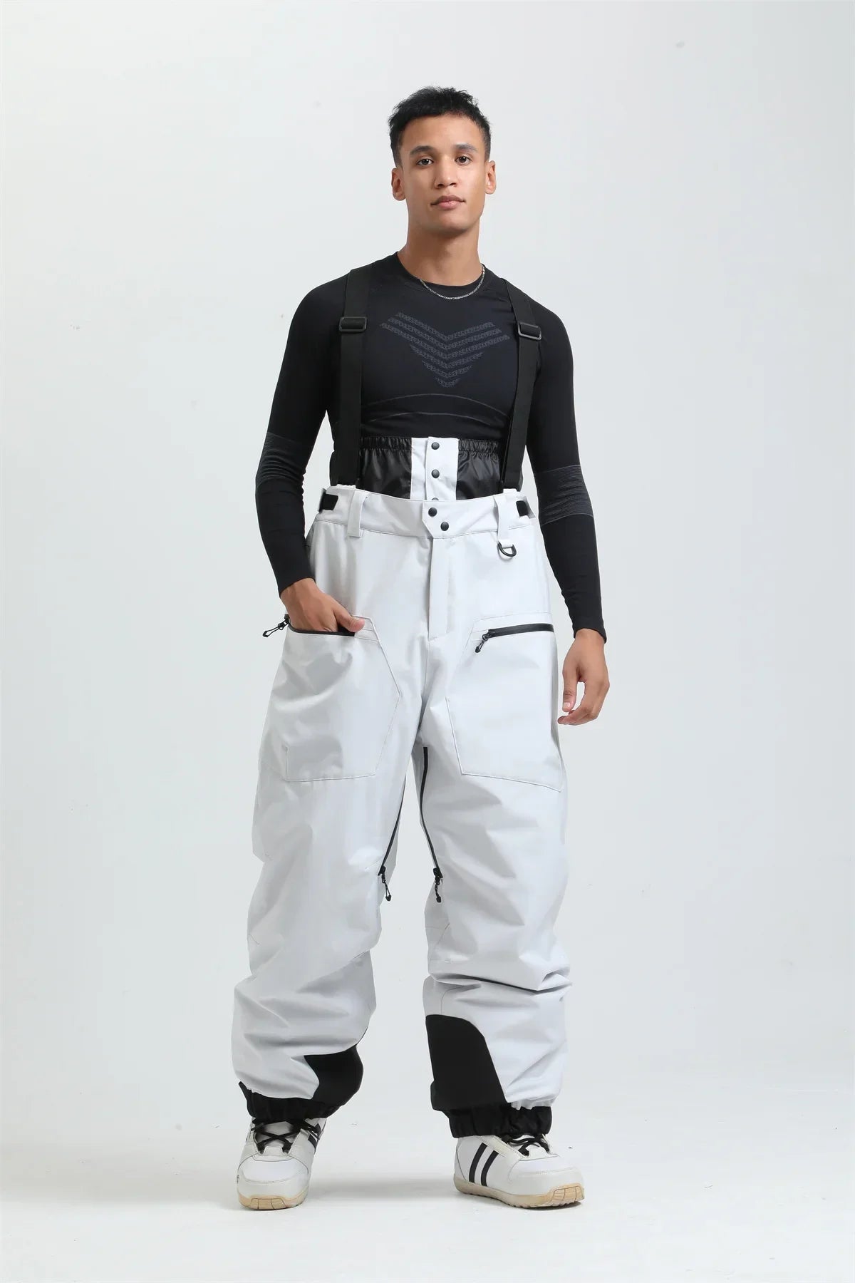 Waterproof Insulated Ski Pants with Suspenders and Zip Fly for Men | Snow Sports