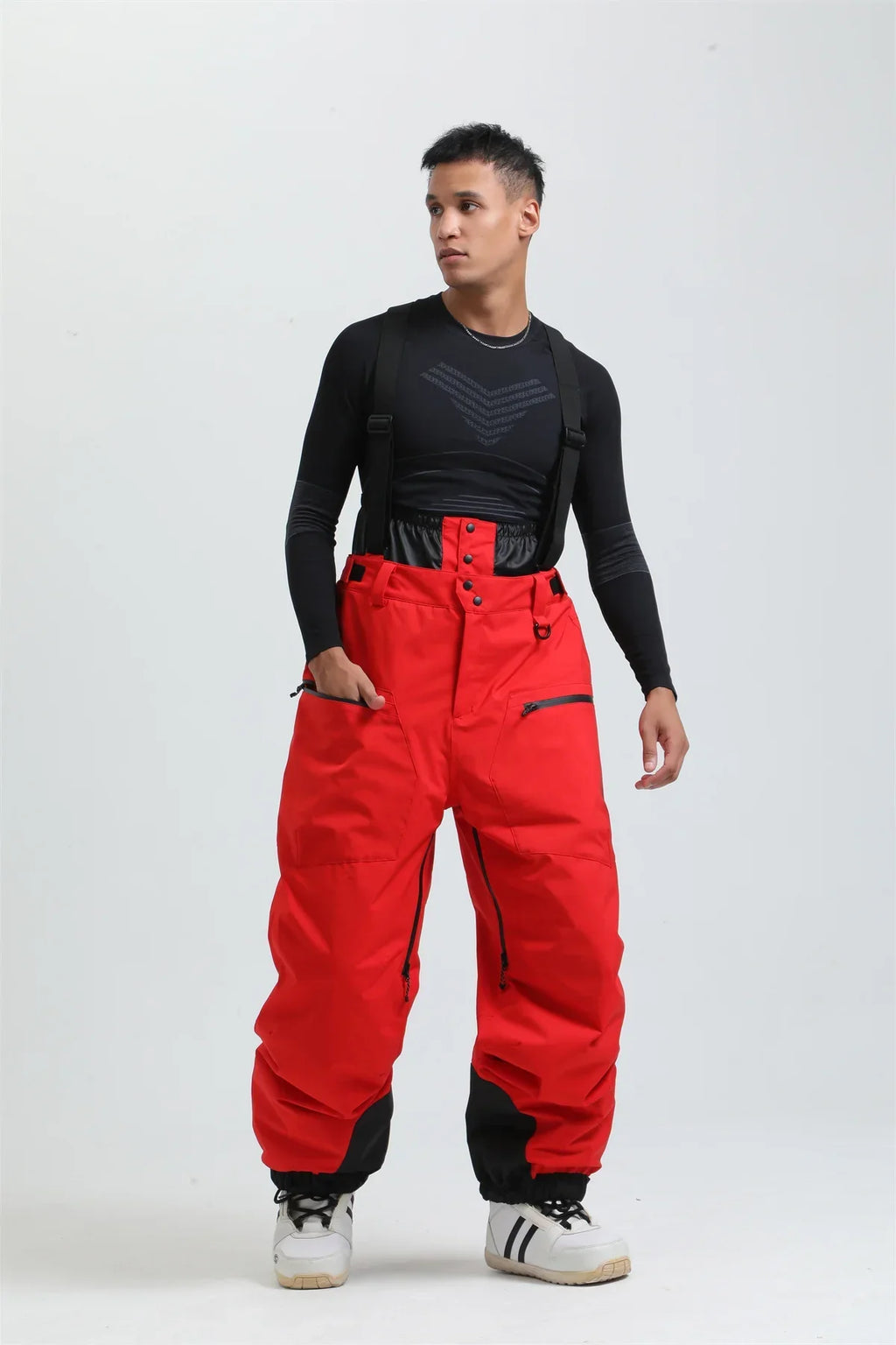 Waterproof Insulated Ski Pants with Suspenders and Zip Fly for Men | Snow Sports