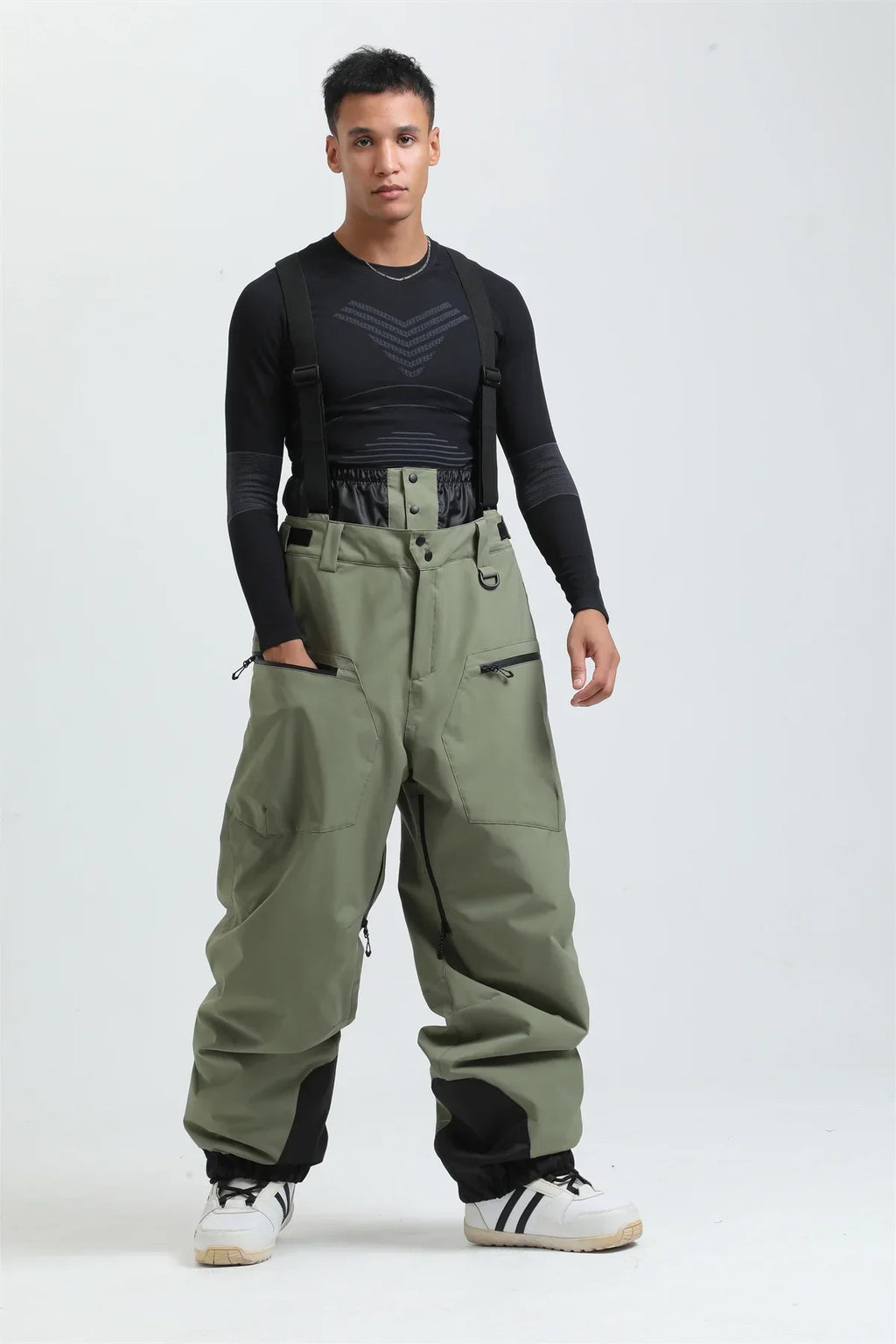 Waterproof Insulated Ski Pants with Suspenders and Zip Fly for Men | Snow Sports
